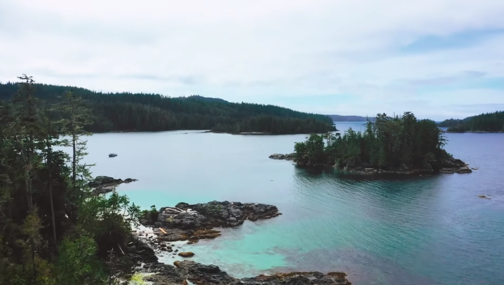 Landscape shot looking over the ocean